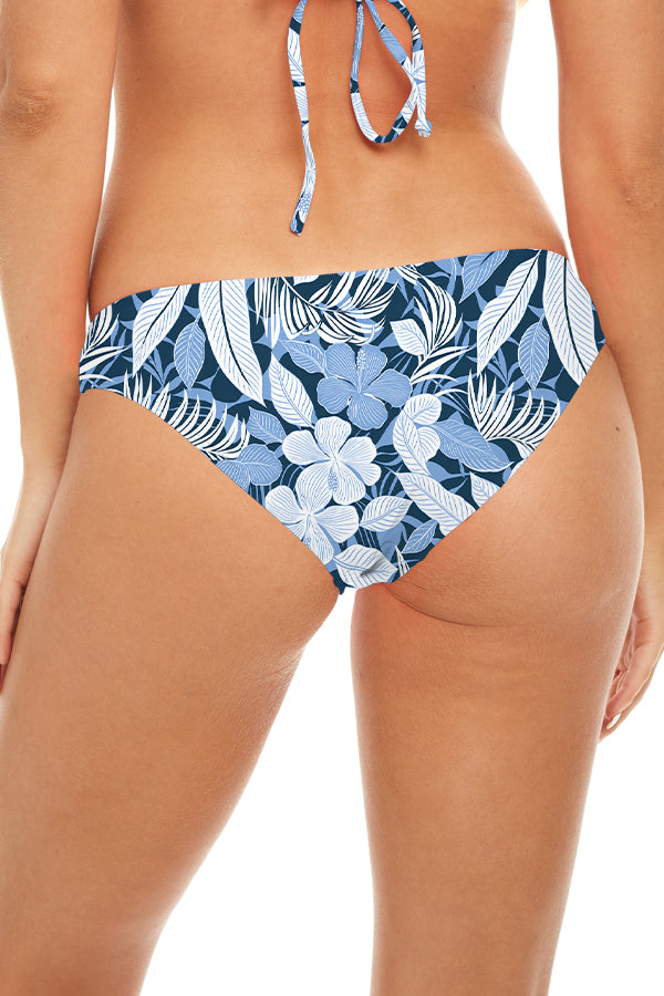 Classic Bottom in Blue Floral, back view of the bikini bottom.