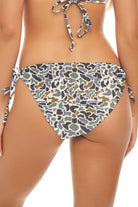 Easy To Please Adjustable Tie bikini bottom in Duck Camo, back view with tied sides.